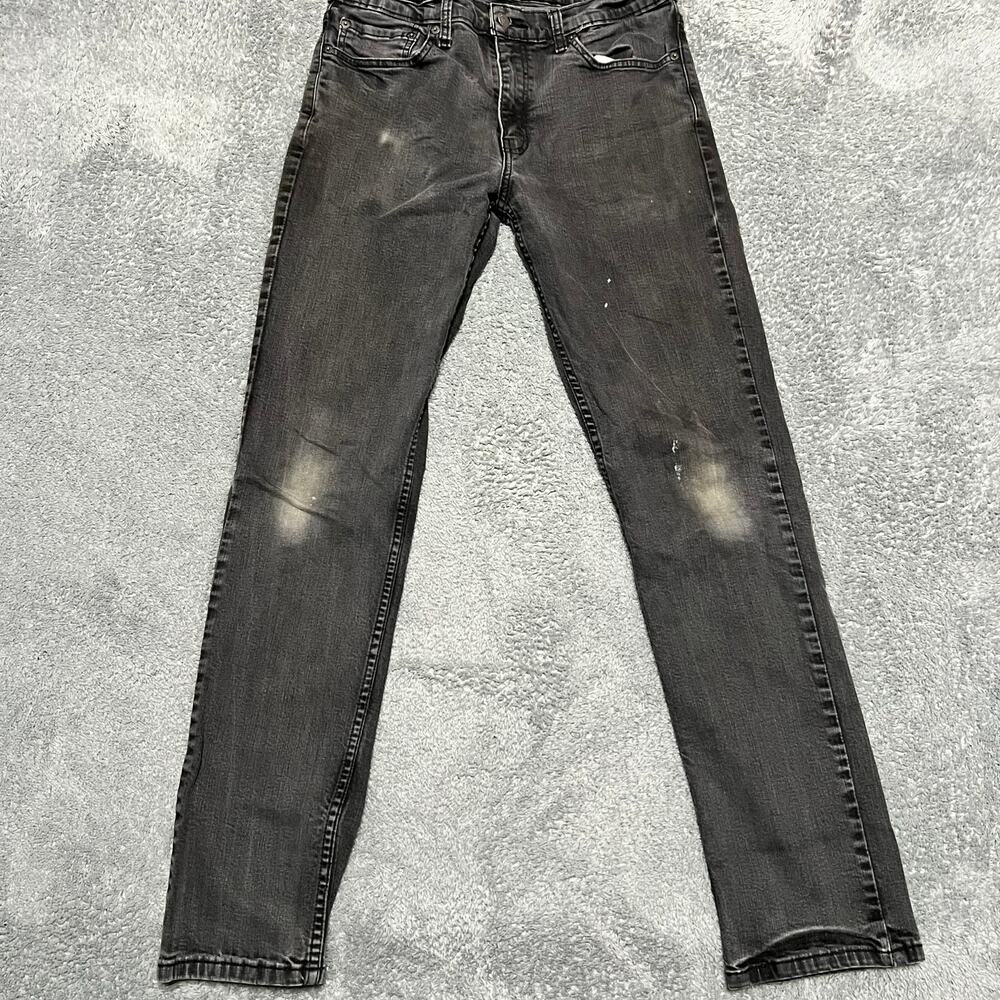 LEVI'S 511 Jeans Mens 34 x34 Black Distressed Denim **